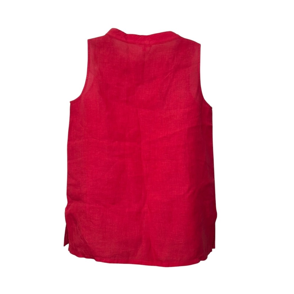 Eileen Fisher Fuchsia Organic Linen Shell Top Sleeveless Tunic Side Slits Size S - Picture 6 of 7
